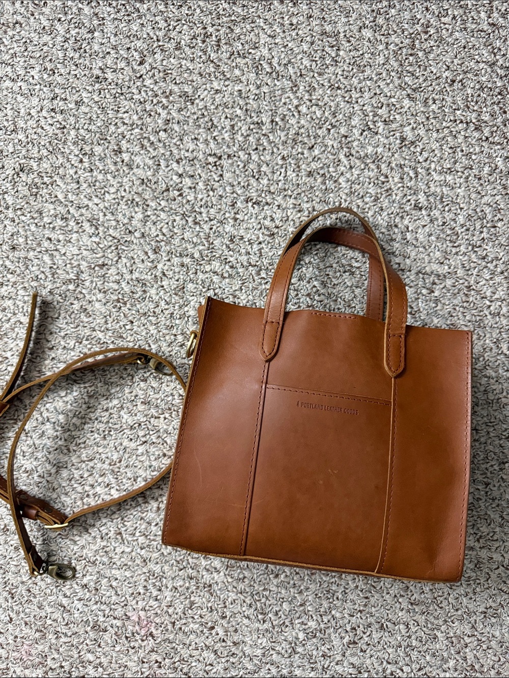 Portland Leather Lola Crossbody Tote- Honey
